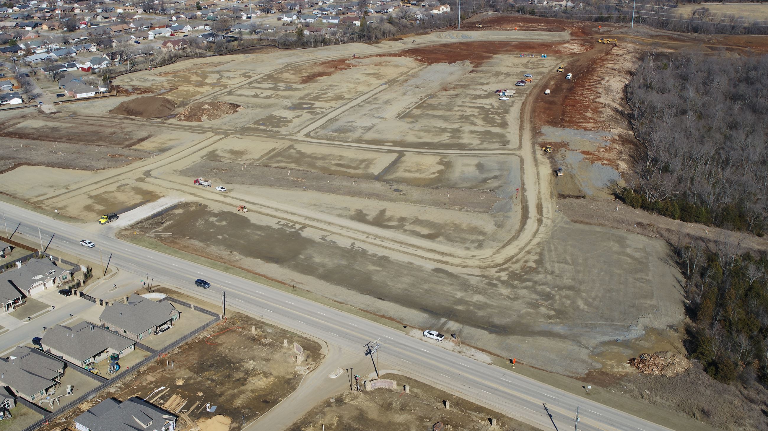 overhead drone photo of trails subdivision site